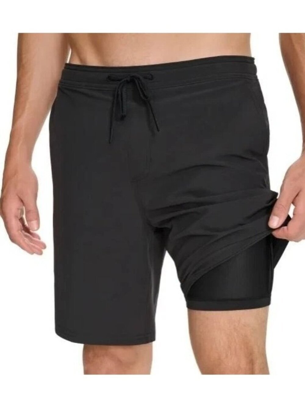 NWT Kirkland Signature Men's XXL Black Swim Shorts Polyester i1902
